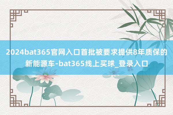2024bat365官网入口首批被要求提供8年质保的新能源车-bat365线上买球_登录入口